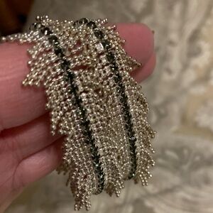 Silver and Black Crystal Stretch Bracelets, Set of Two, Like New